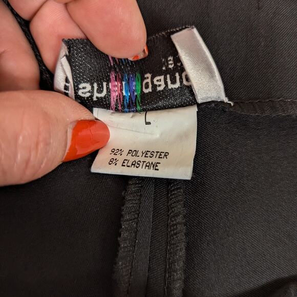 Y2K Vintage Sharagano Split Leg Flare Pants Black Size Large - Picture 4 of 9